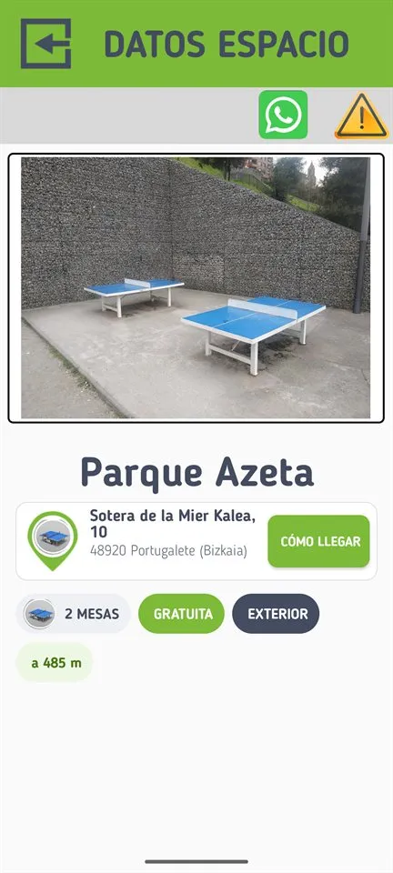 Ficha de un espacio con su foto